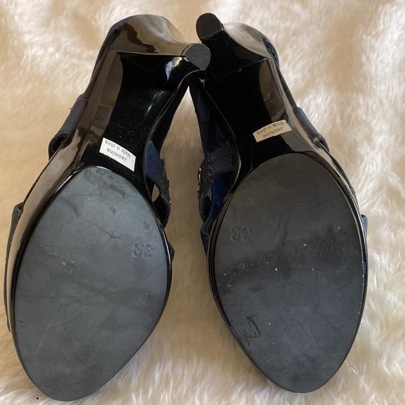 Vintage SOCK ANKLE Booties Stilettos Platform with Beaded Embellishment Size 7 - Picture 7 of 17